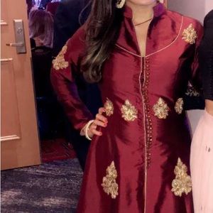 Maroon indian gown with pants